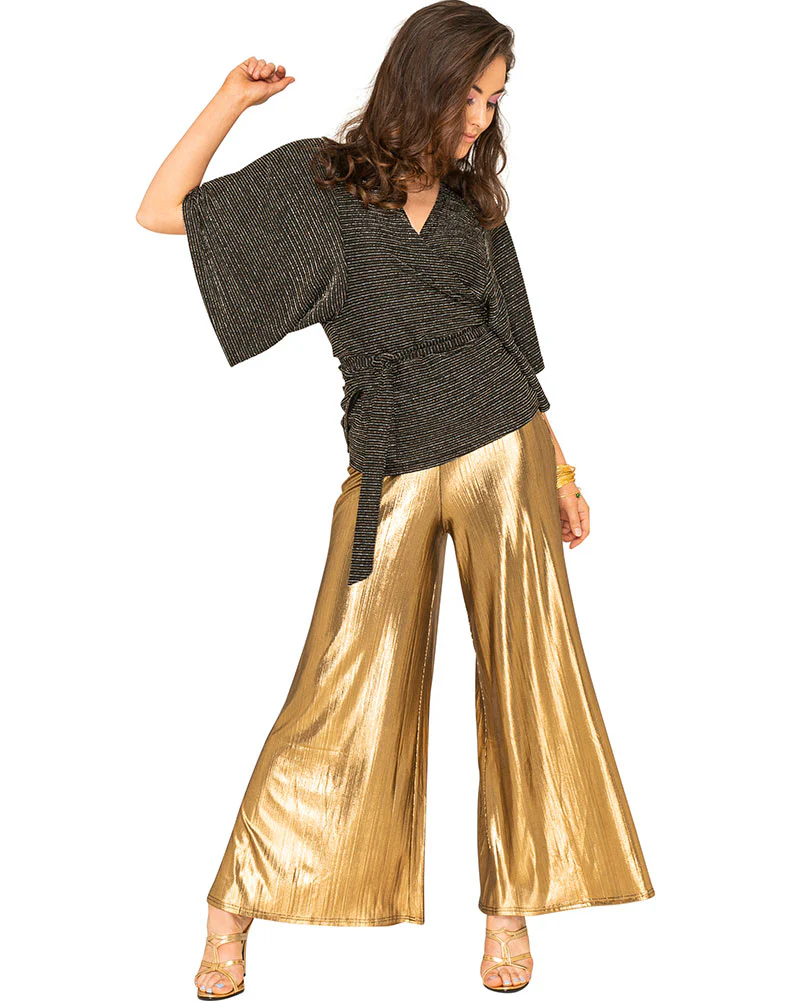 Funky Gold 70s Womens Palazzo Pants - Image 6