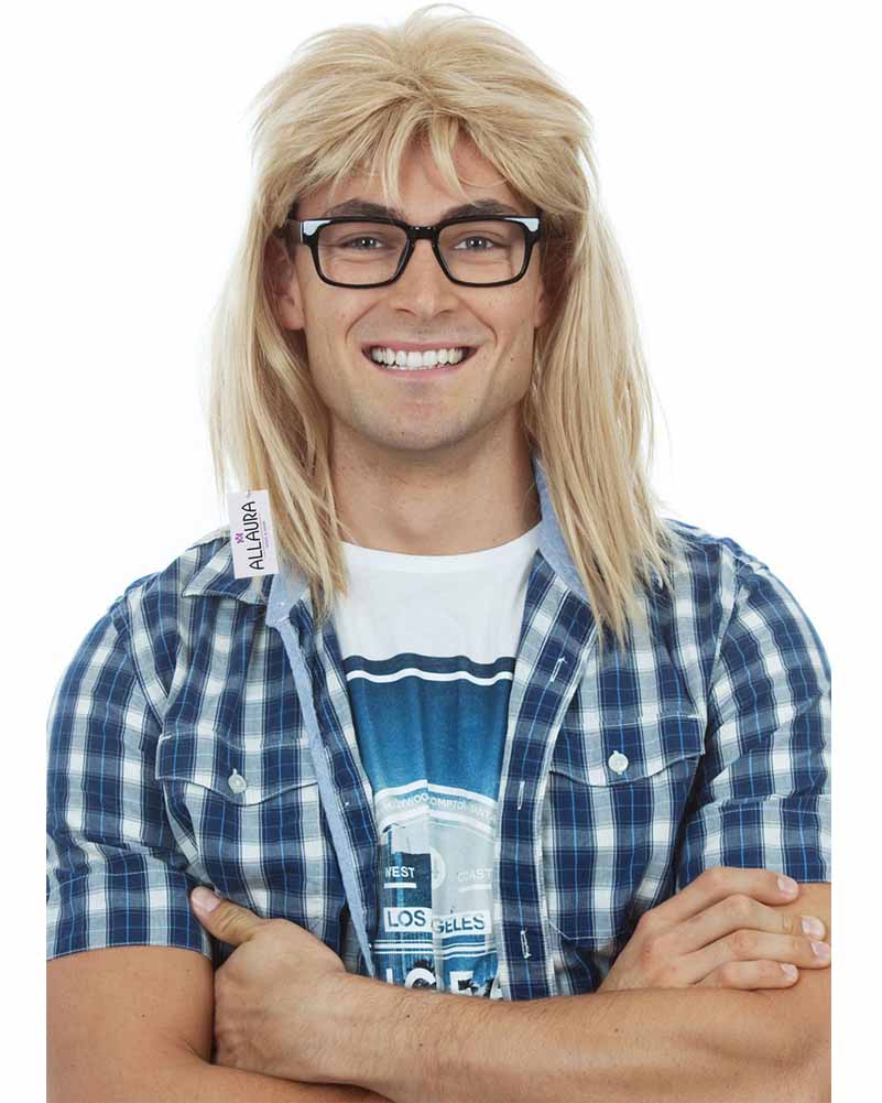 Garth Blonde Mullet Wig and Glasses Set - Image 2