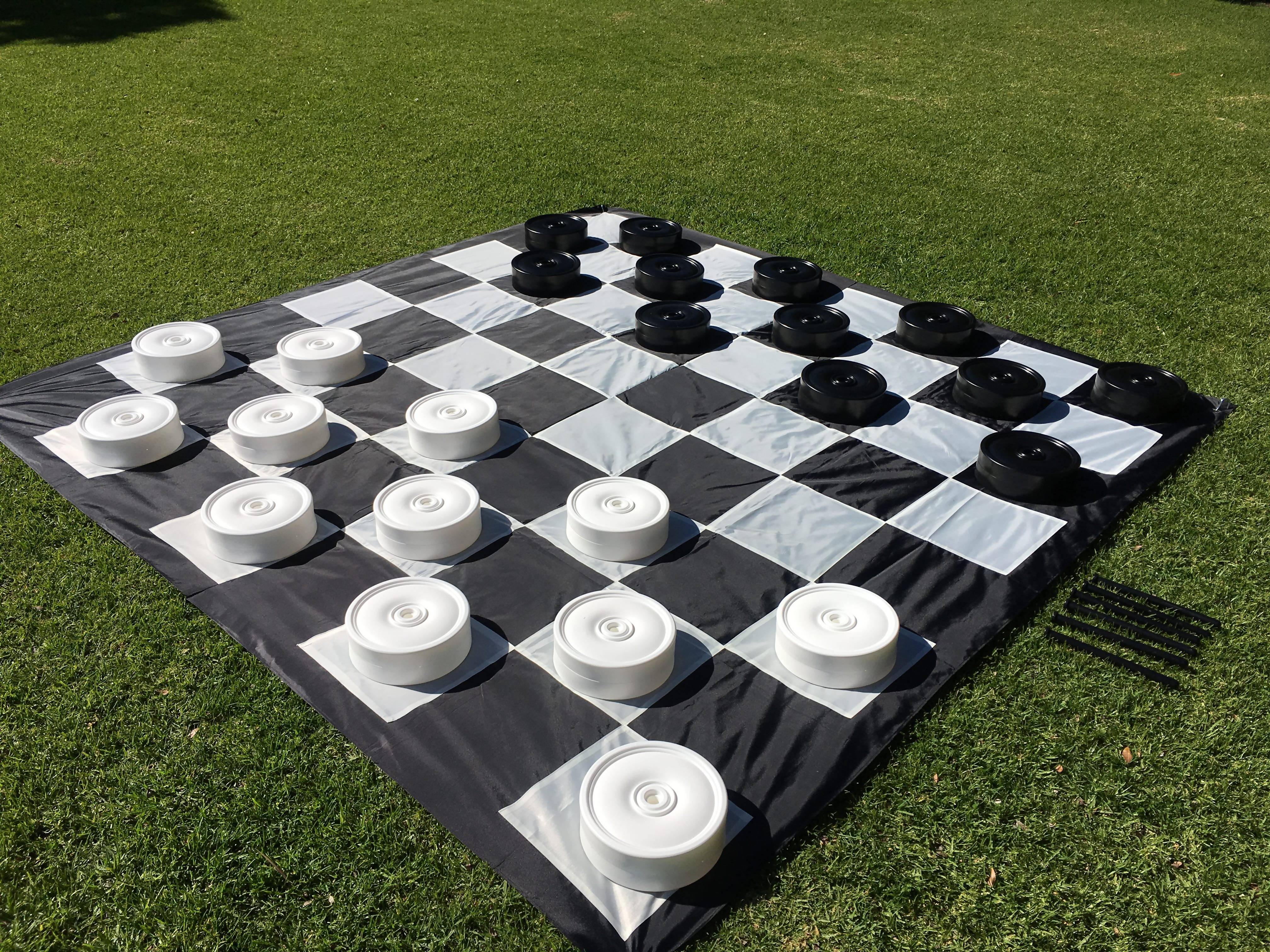 Giant Size Outdoor Draughts Checkers Game Set with Mat 3mx3m - Image 4