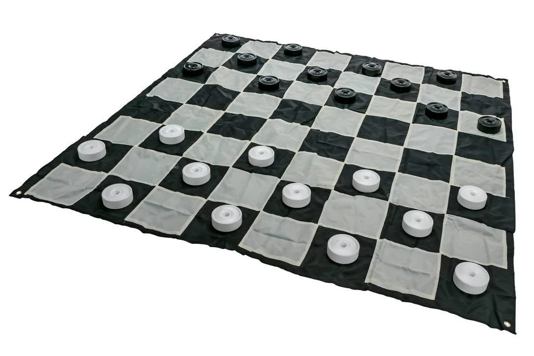 Giant Size Plastic Outdoor Checkers Game Set with Mat 1.5x1.5m - Image 2