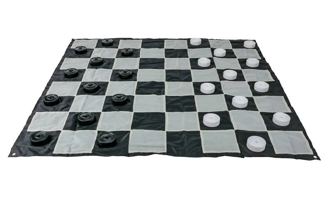 Giant Size Plastic Outdoor Checkers Game Set with Mat 1.5x1.5m - Image 3