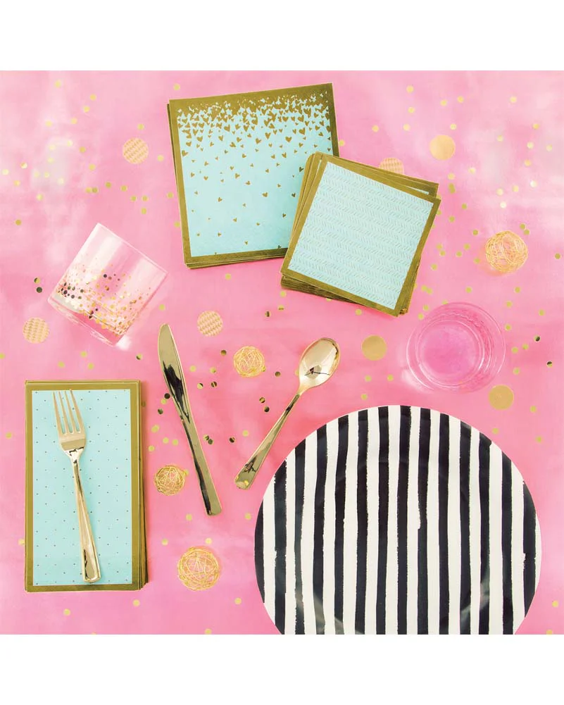 Gilded Geo Sprinkle Pink and Blue Guest Napkins Pack of 16 - Image 3