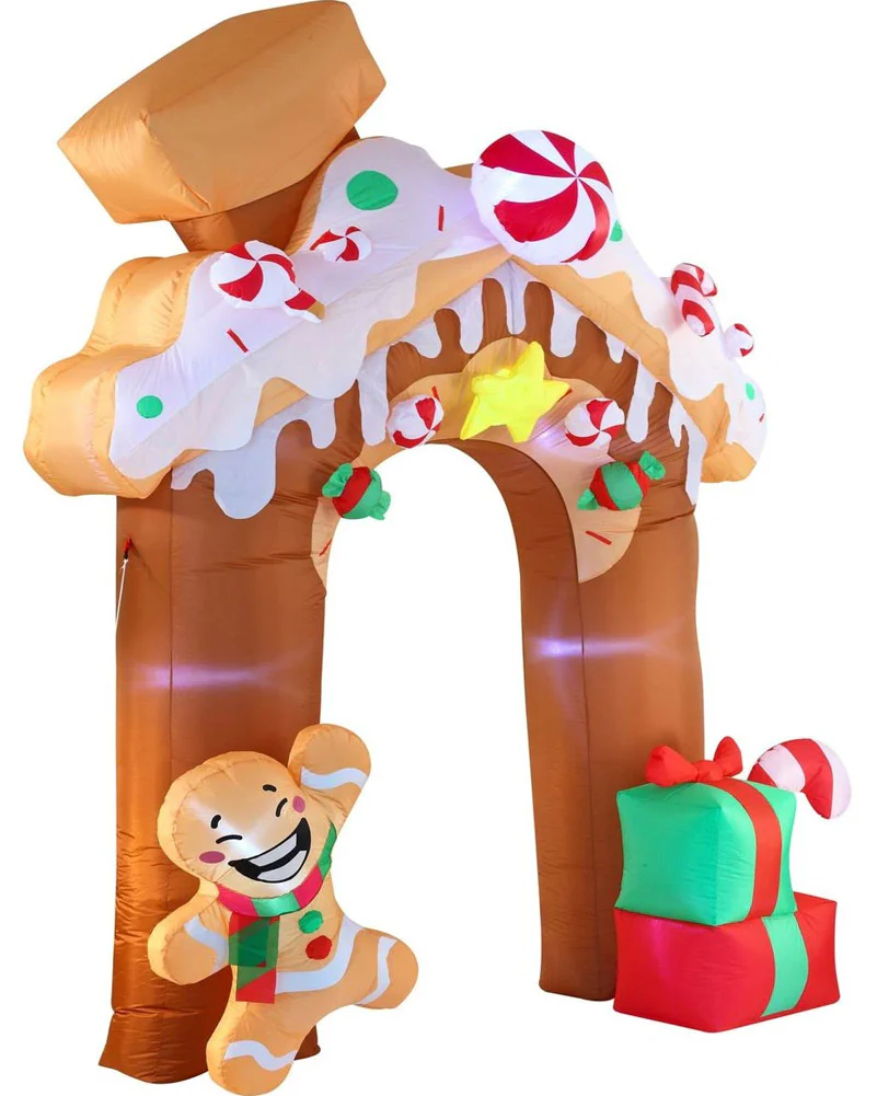 Gingerbread House Archway Christmas Lawn Inflatable 3m - Image 2