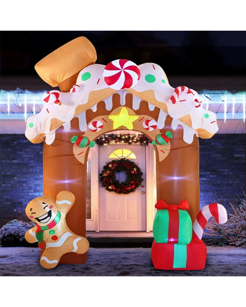 Gingerbread House Archway Christmas Lawn Inflatable 3m - Image 4