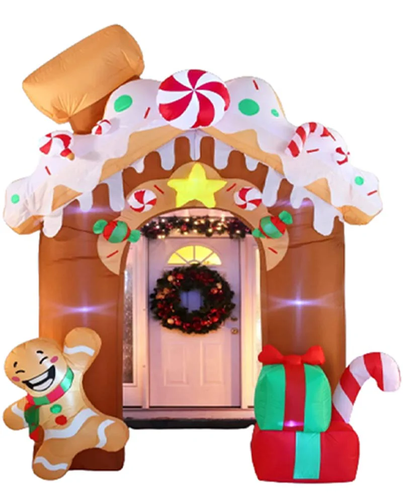 Gingerbread House Archway Christmas Lawn Inflatable 3m - Image 5