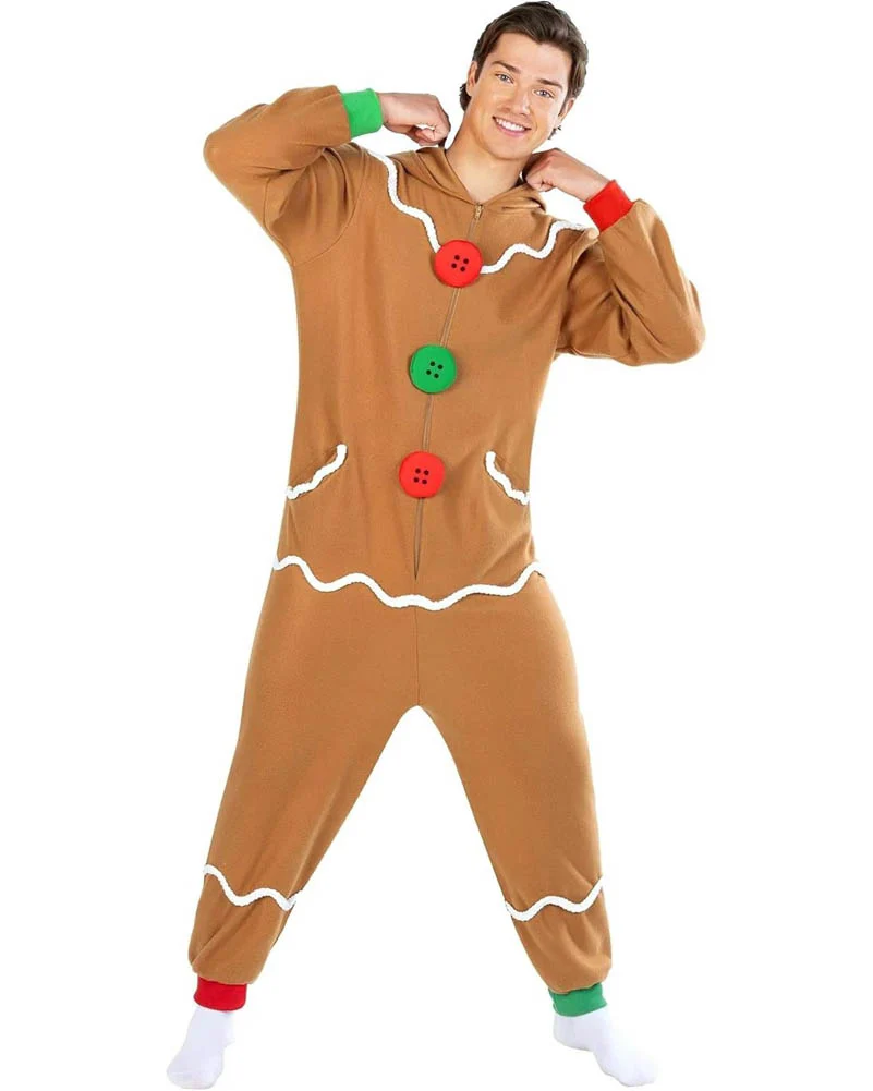 Gingerbread Man Adult Onesie - Image 3