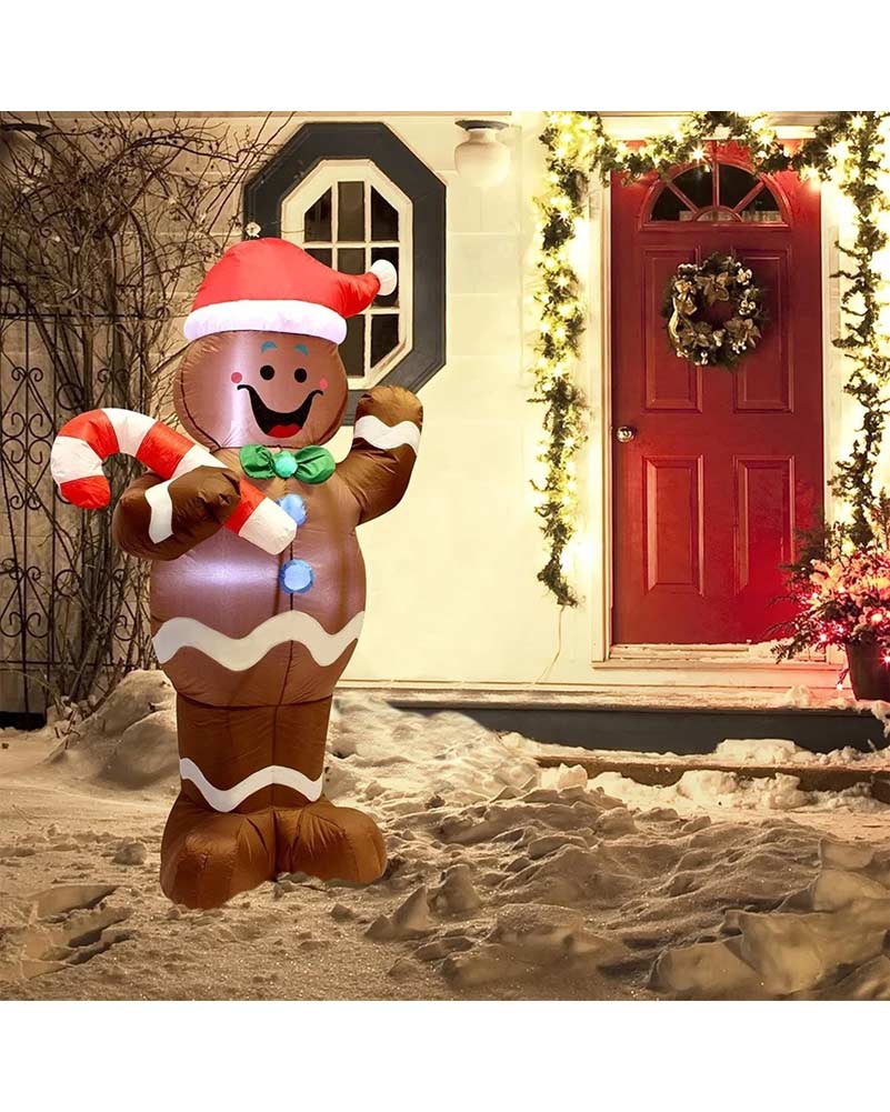 Gingerbread Man Christmas Lawn Inflatable 1.5m - Image 2