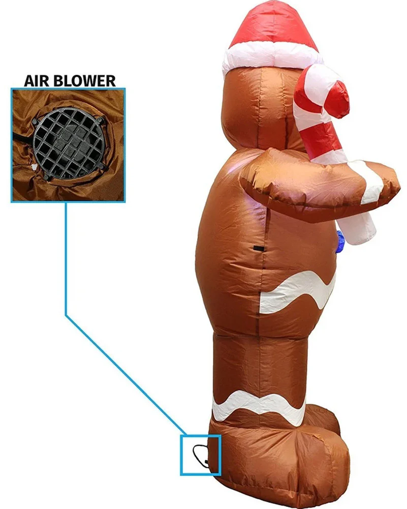 Gingerbread Man Christmas Lawn Inflatable 1.5m - Image 3
