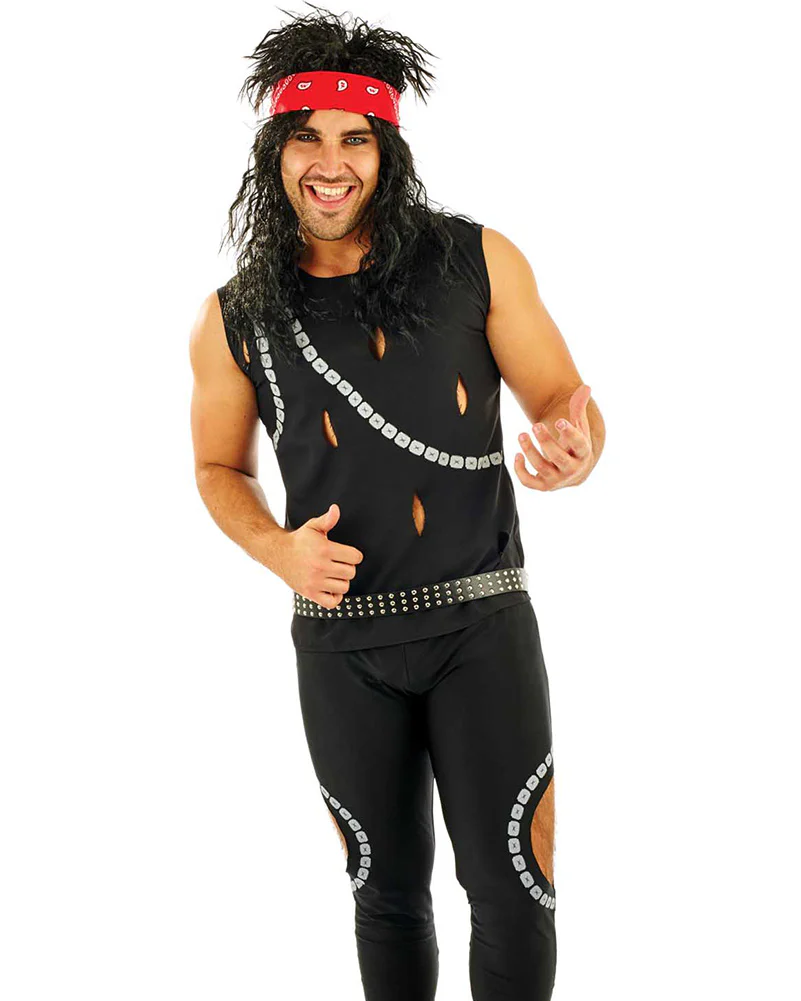 80s Glam Rocker Mens Costume - Image 2