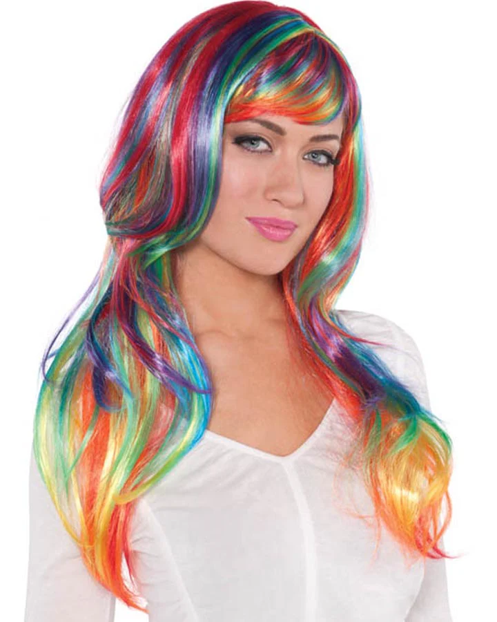 Glamorous Long Rainbow Wig