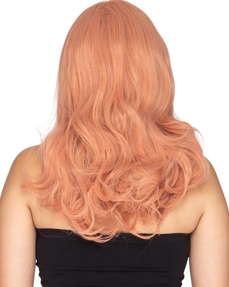 Glamour Deluxe Peaches and Cream Pink Long Wavy Wig - Image 4