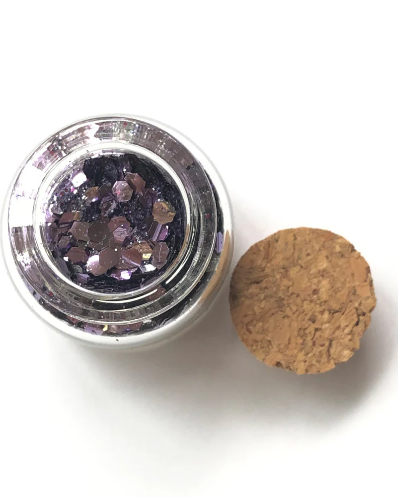 Glo Tatts Bio Glo Biodegradable Body Glitter Athena Purple Silver 12g - Image 2