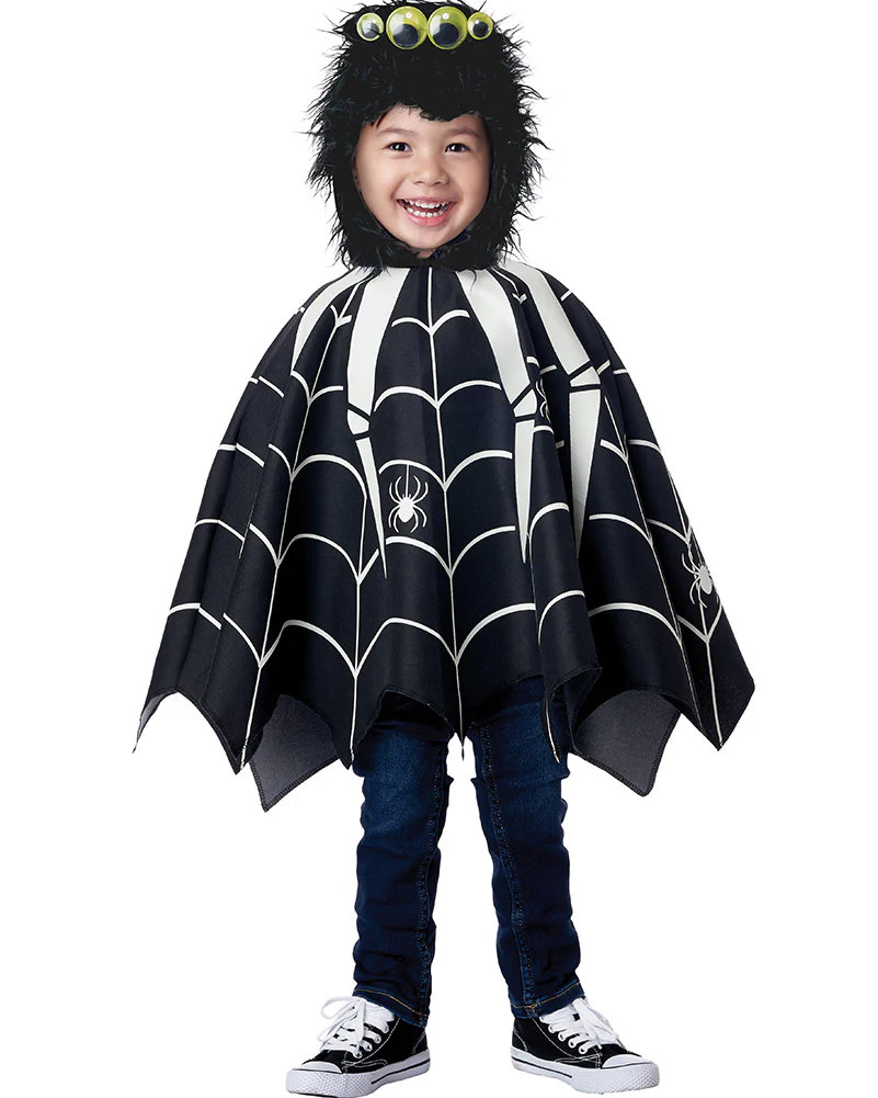 Glow in the Dark Spider Poncho Toddler Boys Costume - Image 2