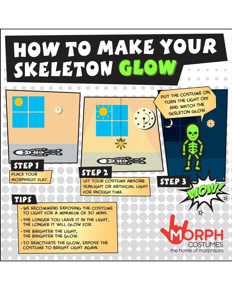 Glow Skeleton Morphsuit Kids Costume - Image 3