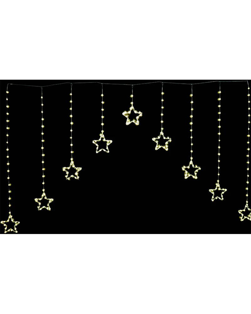 Gold Dew Drop Star Curtain LED Christmas Lights - Image 3