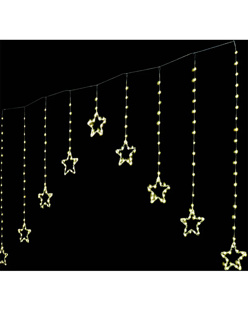 Gold Dew Drop Star Curtain LED Christmas Lights - Image 4