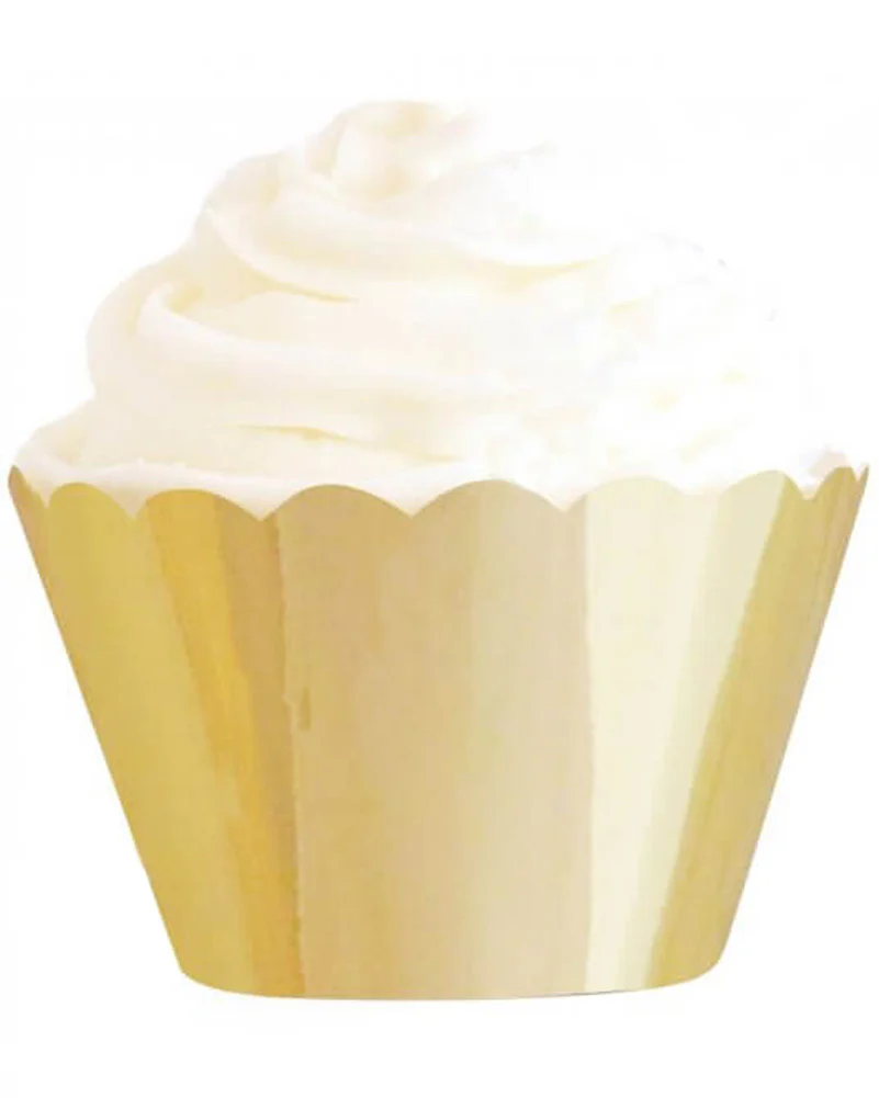 Gold Foil Cupcake Wrappers Pack of 12 - Image 2