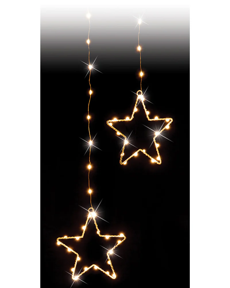 Gold LED Wire Star Curtain 1.2m - Image 3