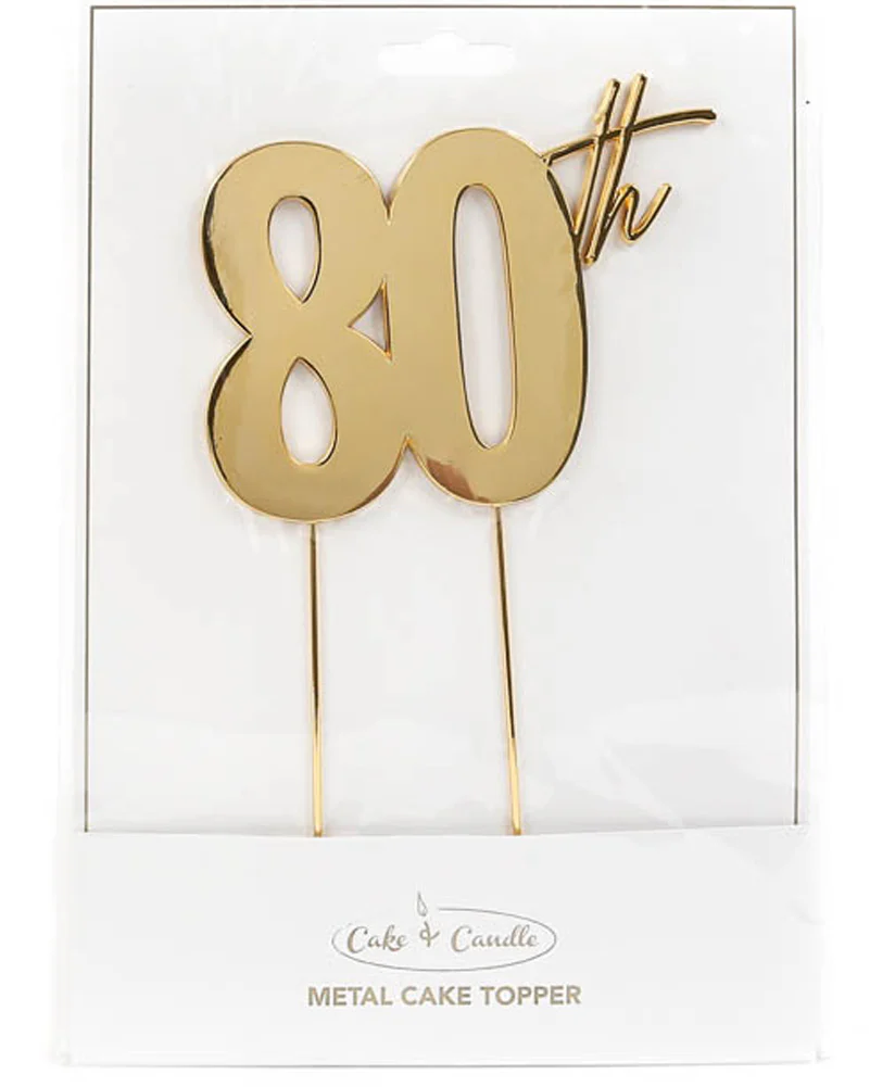 Gold Metal 80th Cake Topper - Image 3