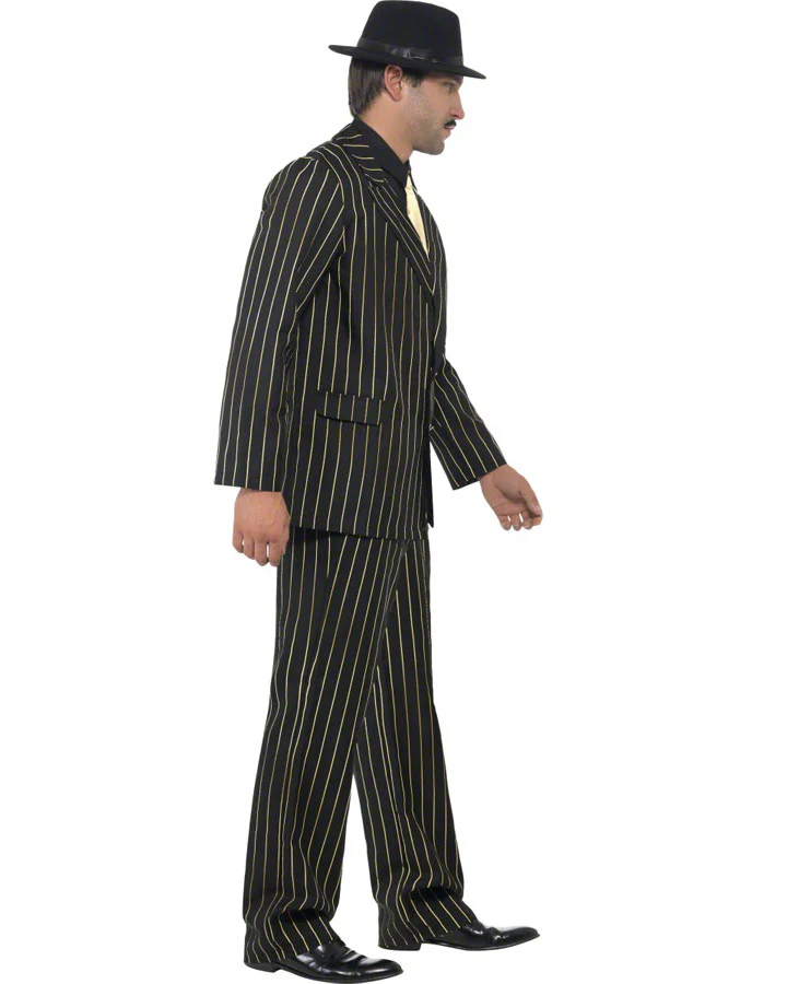20s Gold Pinstripe Gangster Mens Costume - Image 2