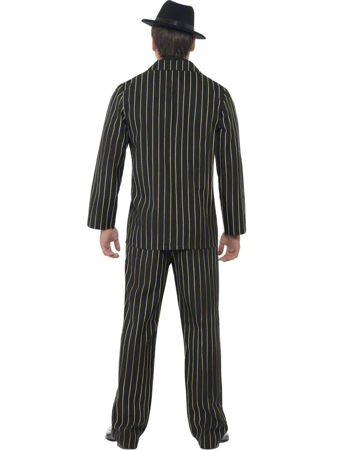 20s Gold Pinstripe Gangster Mens Costume - Image 3