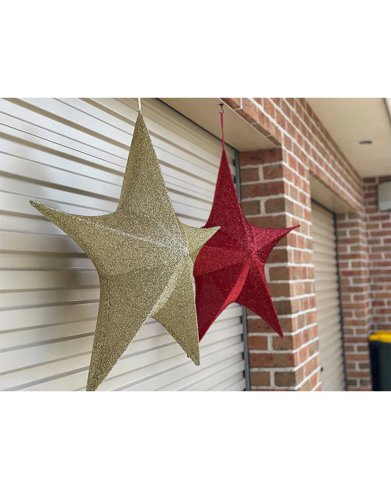 Gold Pop-Up Tinsel Star 80cm - Image 3