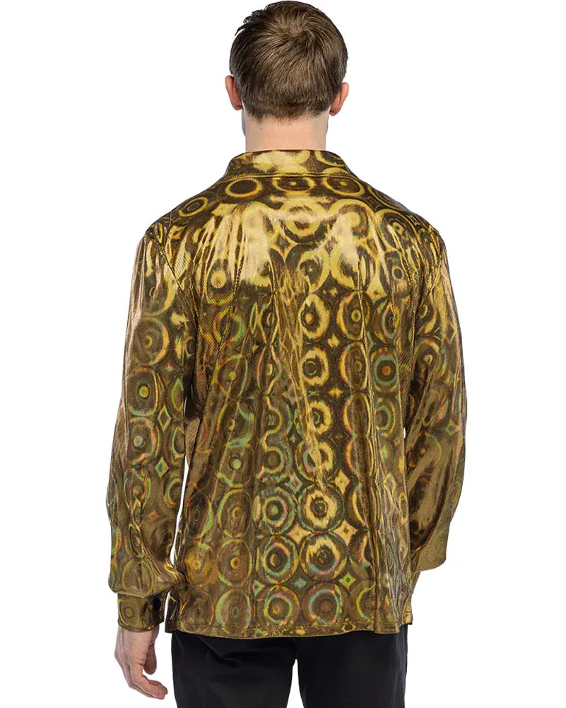 Gold Retro Mens Shirt - Image 2