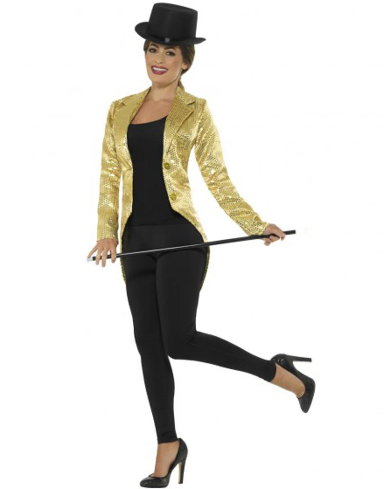 Gold Sequin Womens Tailcoat - Image 2