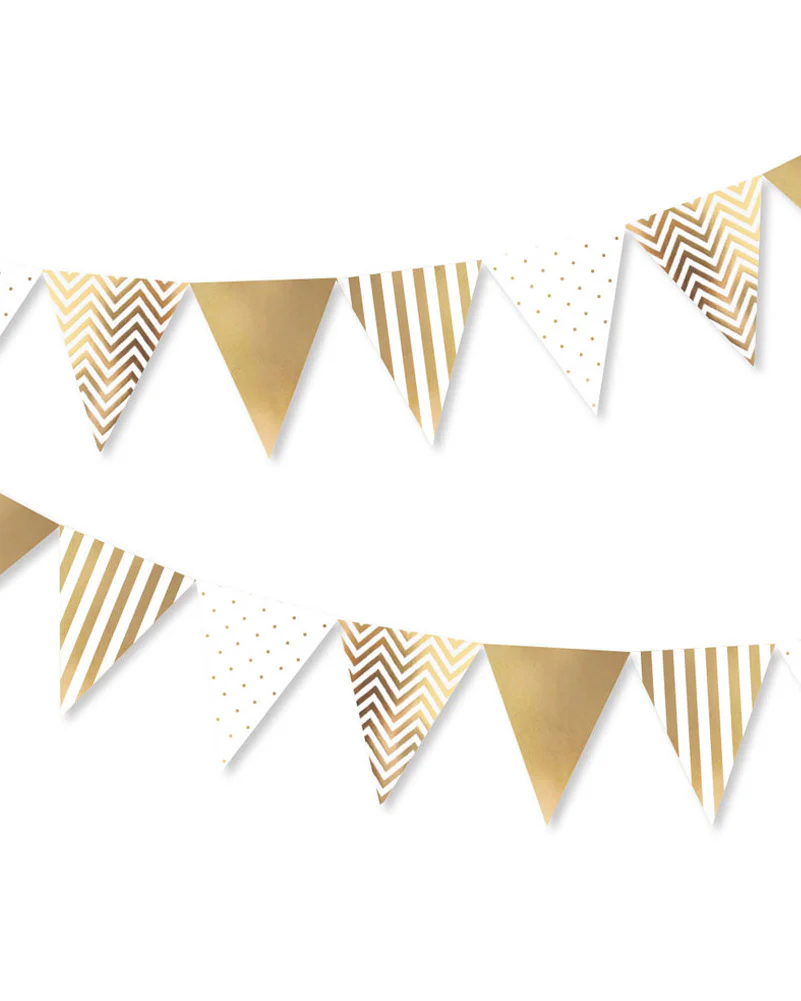 Gold Spots Stripes and Chevron Bunting - Image 2