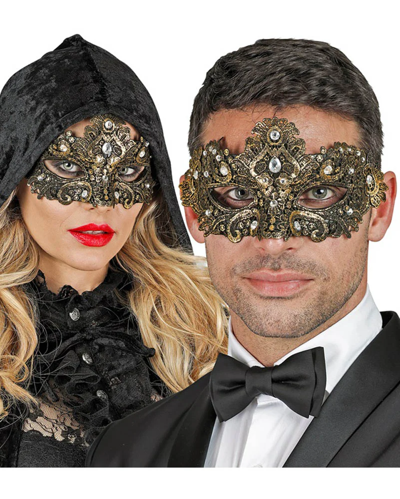 Gold Theatrical Eye Mask - Image 2