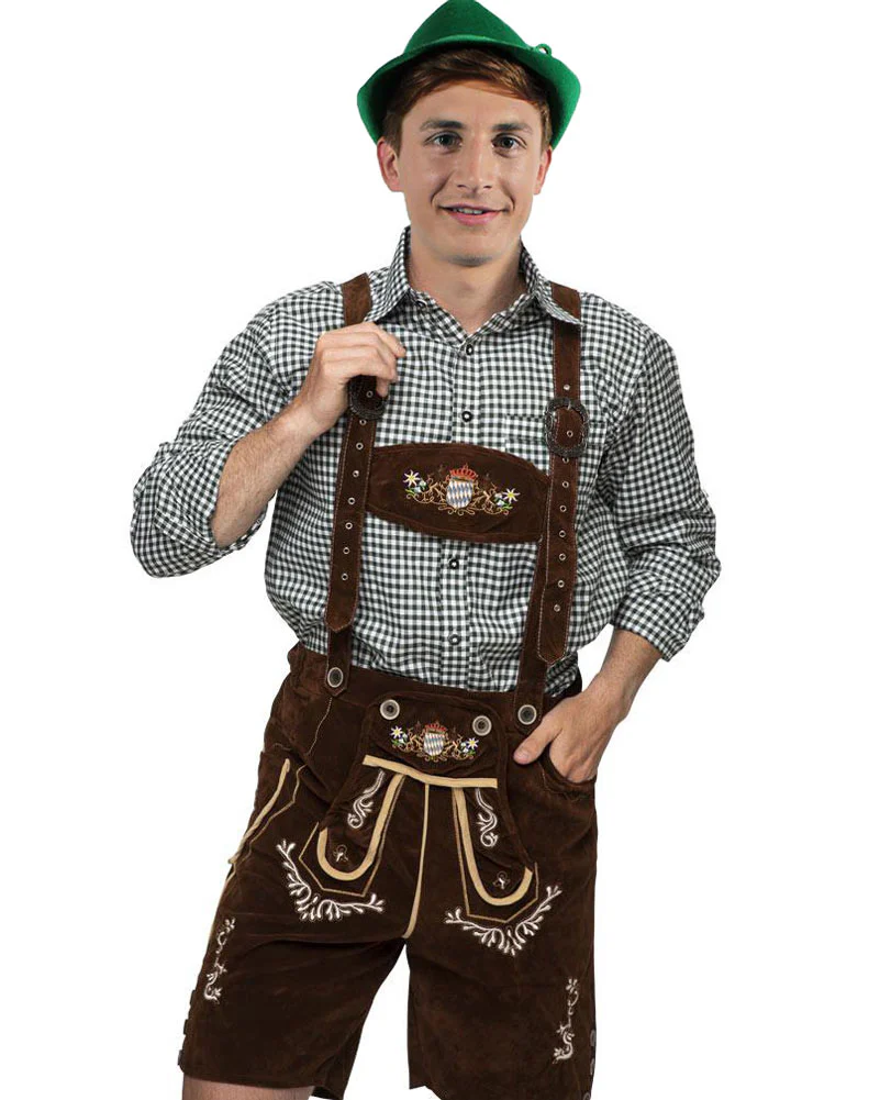 Green Check Oktoberfest Mens Cotton Shirt - Image 2