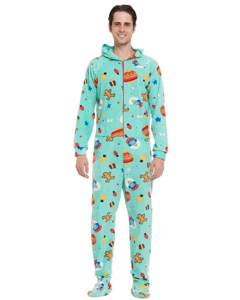 Green Christmas Cartoon Adults Onesie - Image 2