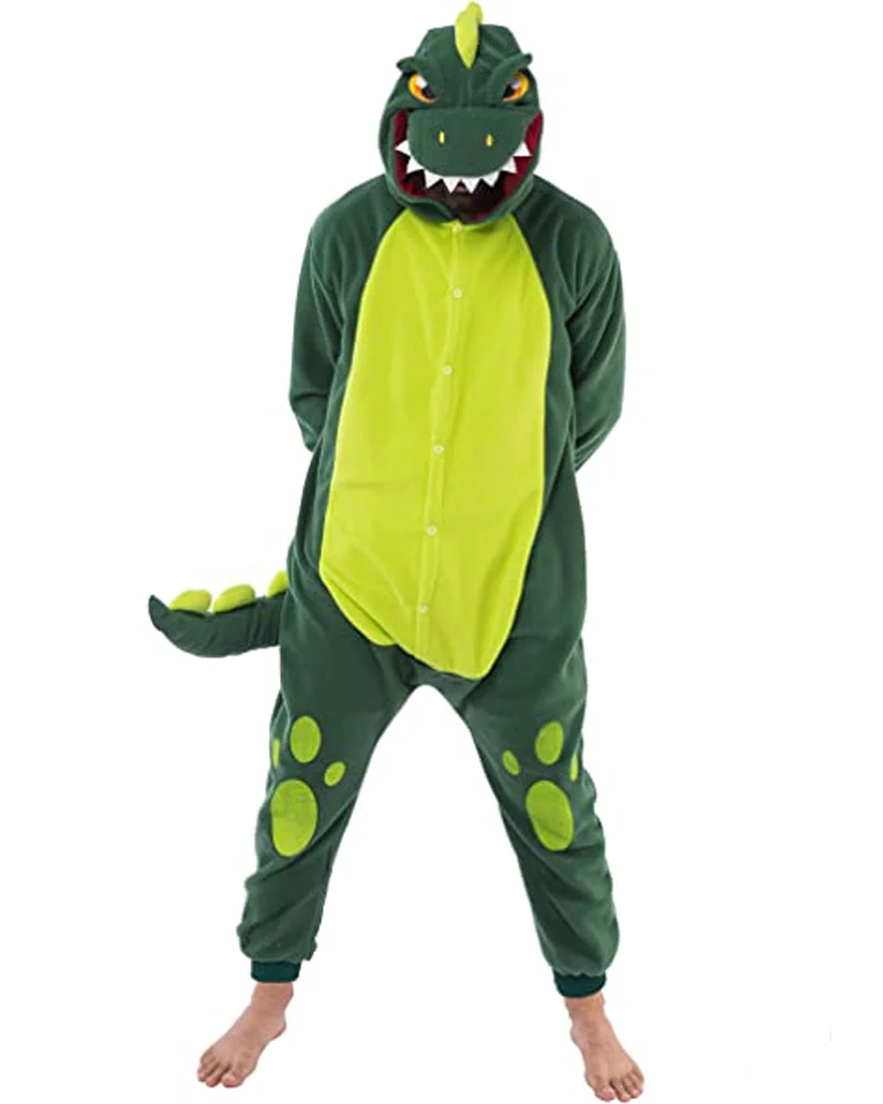 Green Dinosaur Adult Costume - Image 4