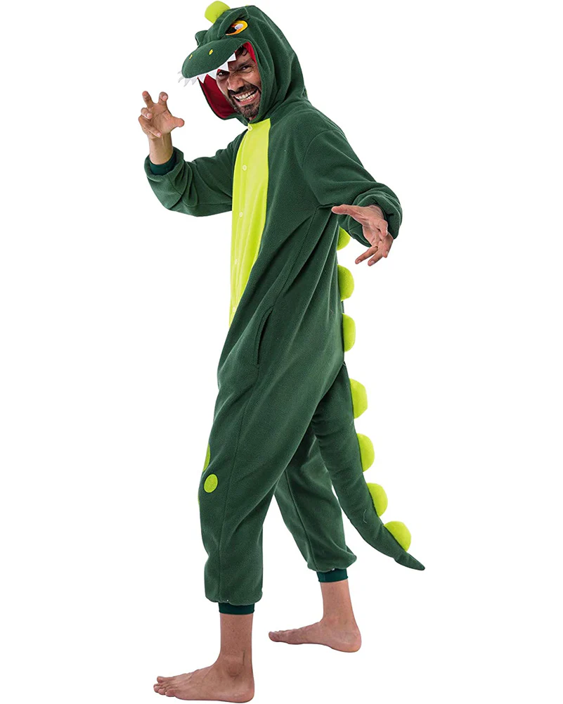Green Dinosaur Adult Costume - Image 5