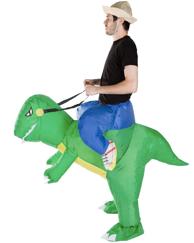Green Dinosaur Inflatable Adult Costume - Image 5