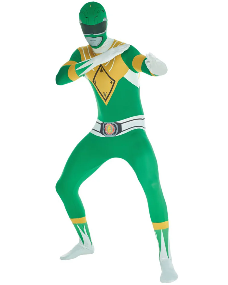 Green Power Rangers Morphsuit Adult Costume - Image 2