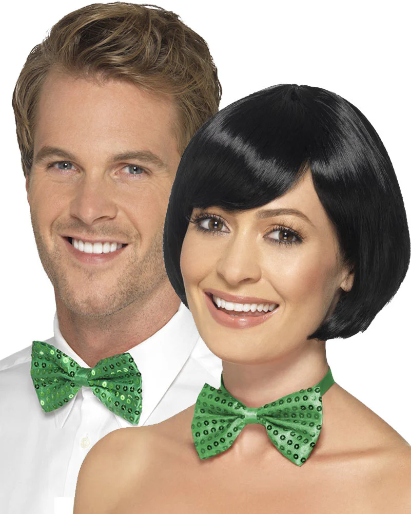 Green Sequin Bow Tie