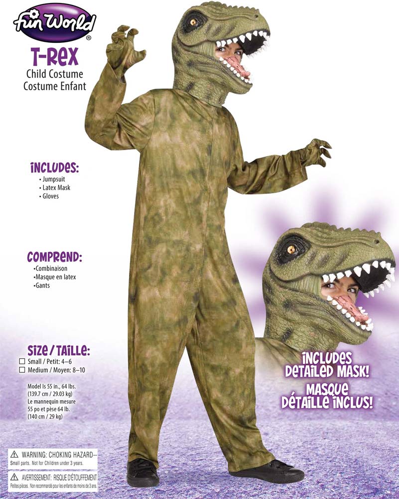 Green T Rex Boys Costume - Image 3