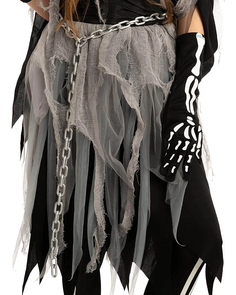 Grey Grim Reaper Girls Costume - Image 4