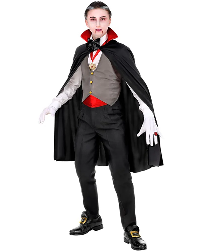 Grey Vest Vampire Boys and Teens Costume - Image 2
