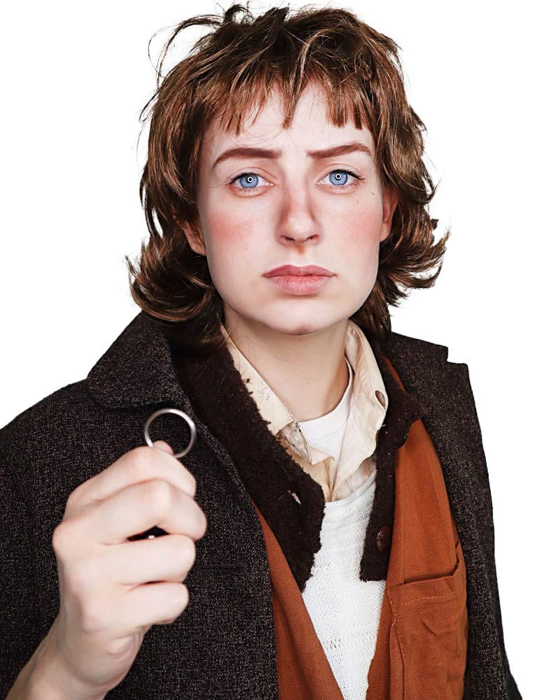Halfling Short Brown Wig - Image 4