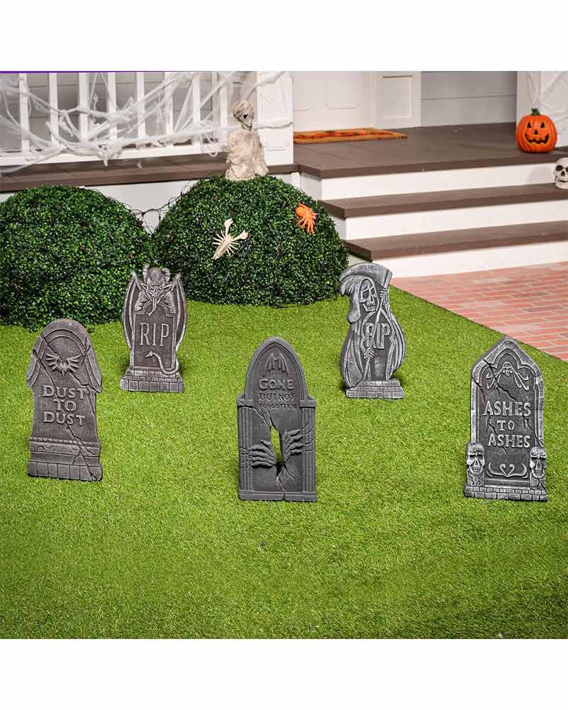 Halloween Demon Foam Tombstone Pack of 5 - Image 4