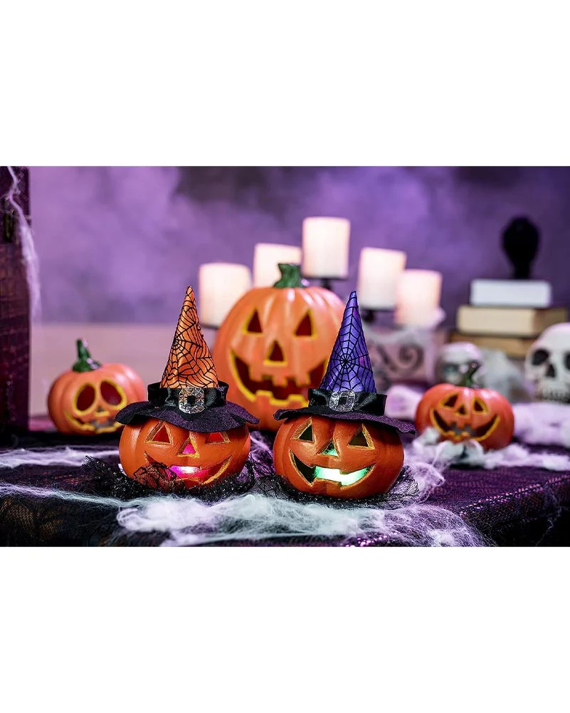 Halloween Pumpkin Light Up Decoration Pack of 5 - Image 7