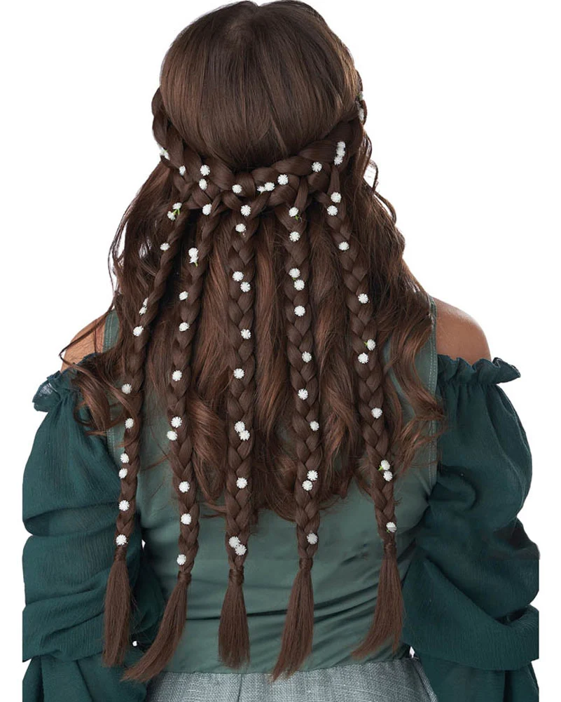 Brunette Halo Braid with Flowers - Image 2