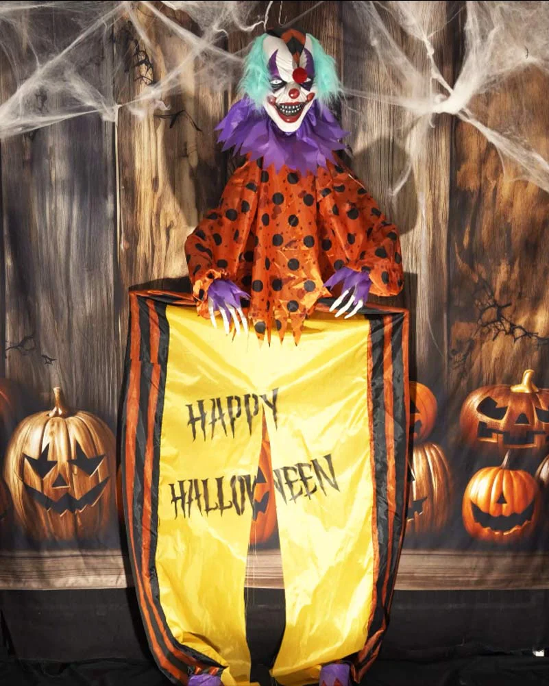 Hanging Clown Curtain Animated Decoration 2.8m