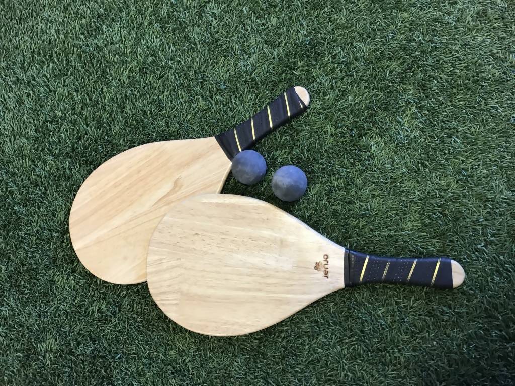Hardwood Frescobol Beach Paddle Ball Set with Bag - Image 6