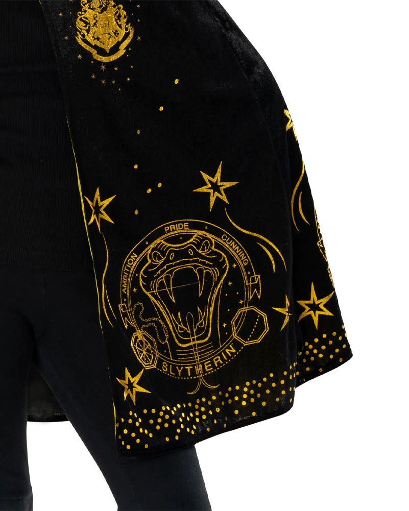 Harry Potter Hogwarts Black and Gold Hooded Kids Book Week Costume Robe - Image 2