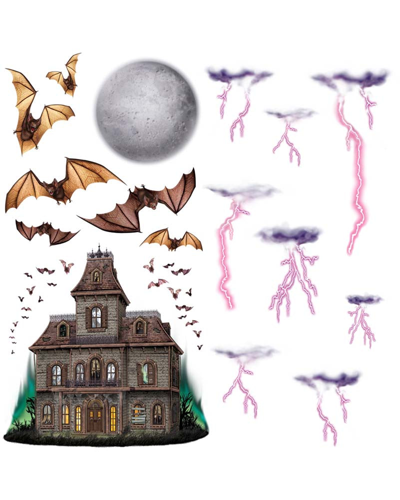 Haunted House Night Sky Cutouts Pack of 16