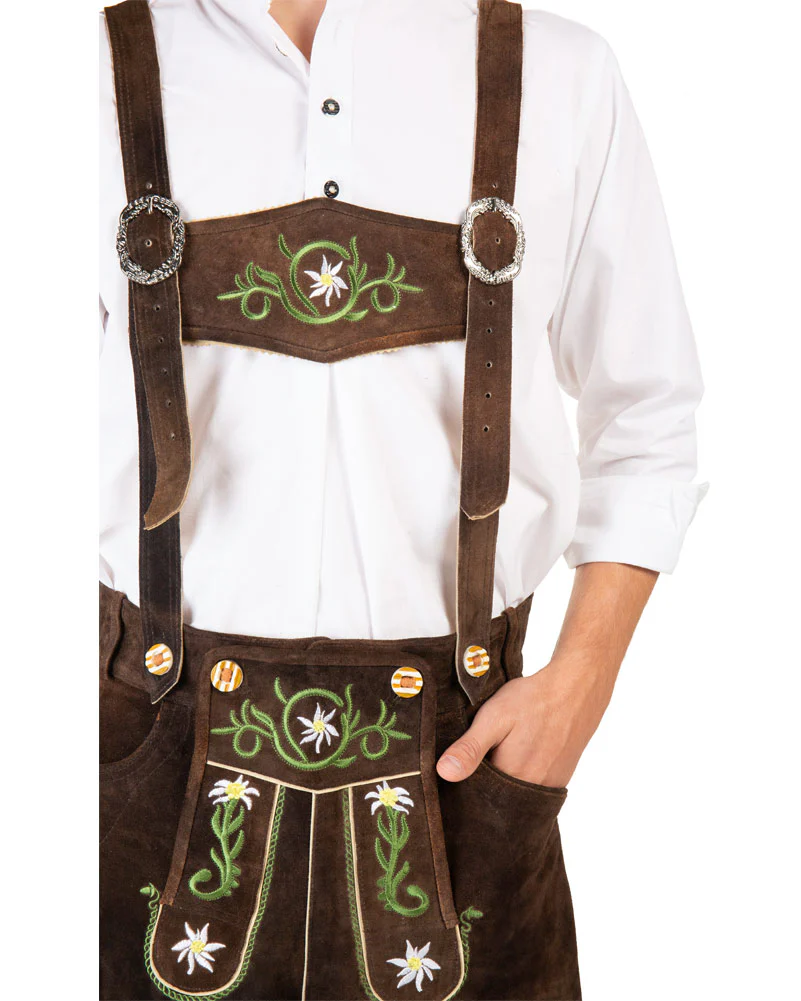 Heinrich Authentic Leather Lederhosen Mens Costume - Image 4