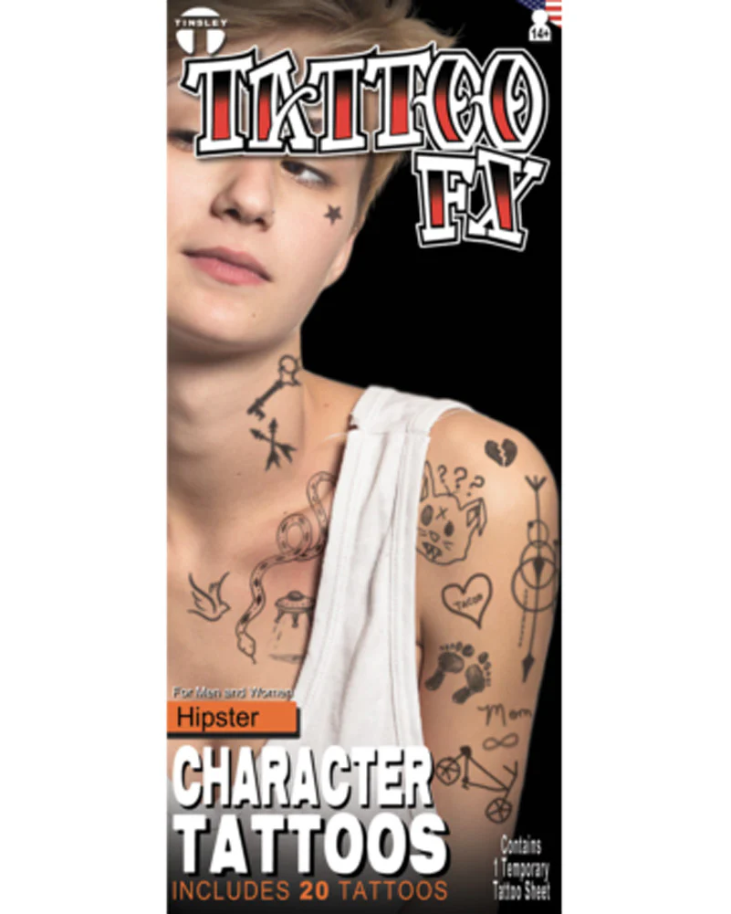Hipster FX Temporary Tattoos - Image 2